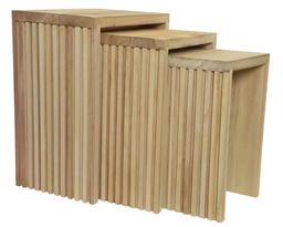 [4-760185] TABLES DE SUPPORT PAULONIA EN BOIS - 3 PIECES - L30.00-W46.00-H55.00cm  L30.00-W38.00-H50.00cm  L30.00-W30.00-H45.00cm