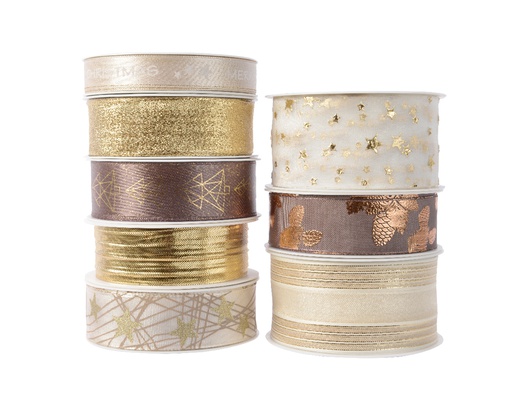 [4-448720] ***RIBBON POLYESTER NATURAL/COLOUR(S) L400.00-W1.50-H0.20cm