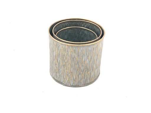 [DHG-383839913753] POTS RONDS EN MÉTAL - LOT DE 3