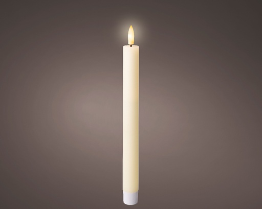 [4-486775] ***LED WICK DINNER CANDLE BO INDOOR CREAM/WARM WHITE dia2.20-H24.50cm-1L