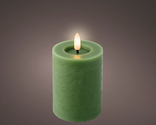 [4-487356] ***LED WICK CANDLE BO INDOOR GREEN/WARM WHITE dia7.00-H11.20cm-1L