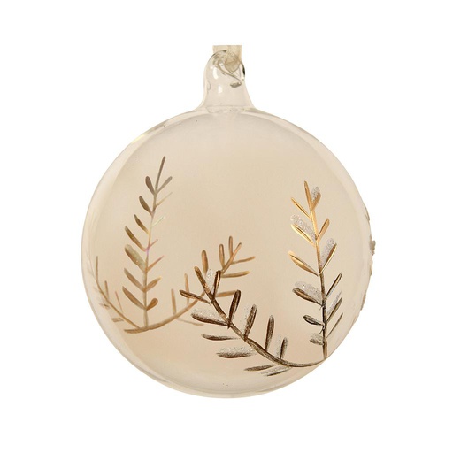 [4-061459] BOULE EN VERRE - FEUILLES DORÉES - 3 PIÈCES