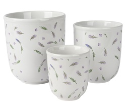 [4-811891] MACETA PORCELANA - SET DE TRES - HECHO A MANO - dia14.00-H16.00cm /dia11.00-H13.50cm /dia8.40-H9.70cm