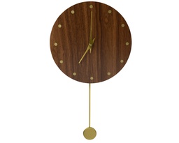 [4-830954] ***CLOCK MDF WALNUT L30.00-W4.00-H53.00cm