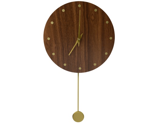 [4-830954] HORLOGE MURALE EN BOIS - NOYER - L30.00-W4.00-H53.00cm