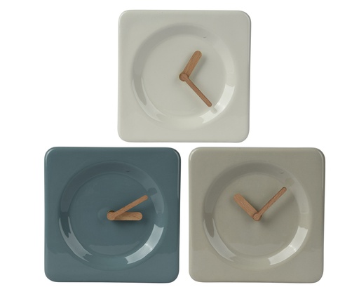 [4-830957] RELOJ DE PARED CERAMICA - 3 COLORES - PRECIO UNIDAD - L20.00-W4.00-H20.00cm