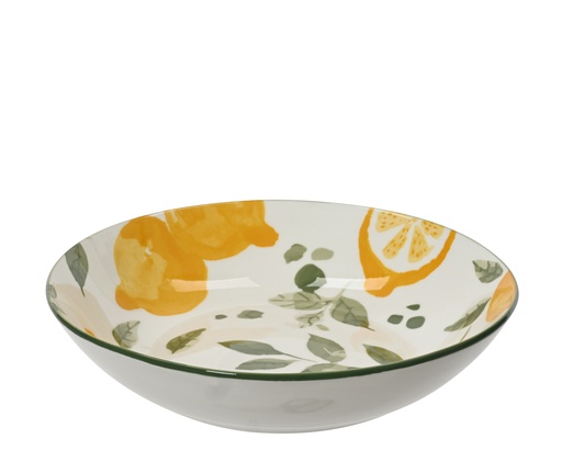 [4-833235] ASSIETTE EN PORCELAINE - BLANC AVEC DES MOTIFS FRUITS - dia20.00-H4.30cm
