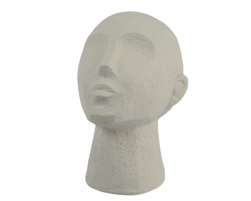 [4-833856] VISAGE EN RÉSINE - CRÈME - L16.00-W18.50-H22.80cm