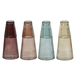 [4-835552] ***CARAFE GLASS ASSORTED dia10.20-H23.00cm