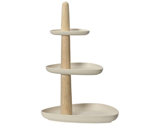 [4-807233] ÉTAGÈRE EN BAMBOUS - CRÈME - L45.00-W35.00-H30.00cm