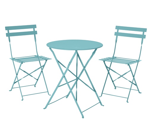 [4-843477] SET DE METAL P EXTERIOR STOCKHOLS - COLOR AQUA dia60.00-H71.00cm /L46.00W41.00-H80.00cm