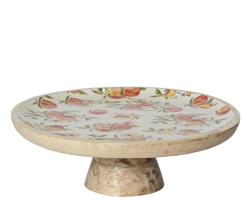 [4-847999] PLATEAU EN BOIS DE MANGUE - dia27.50-H9.50cm