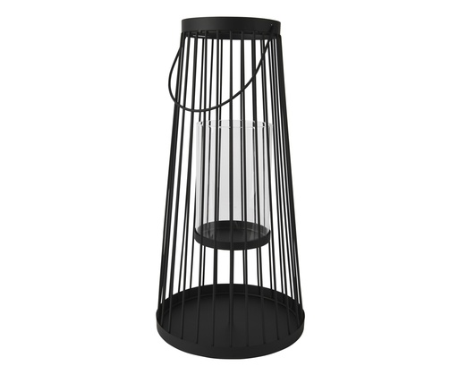 [4-880364] BOUGEOIR EN MÉTAL - NOIR - dia20.00-H40.00cm