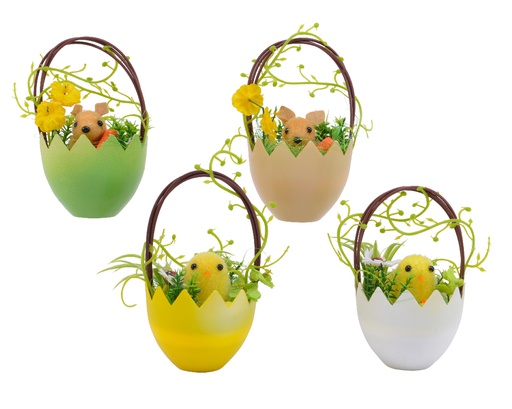 [4-808036] HUEVO PASCUA "CESTA" - 4 COLORES - PRECIO UNIDAD -  L8.00-W10.00-H15.00cm