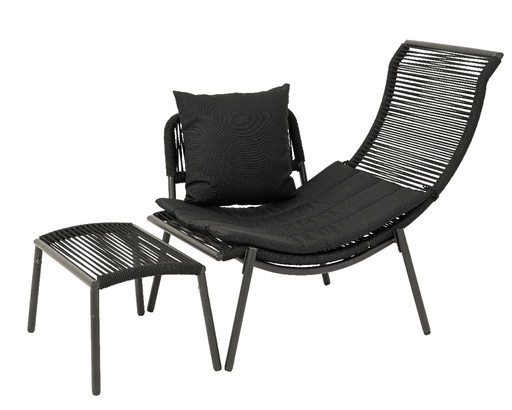 [4-899203] ***KAUAI SET POLYESTER ROPE BLACK L75.00-W99.00-H84.00cm /L41.00-W61.00-H34.00cm