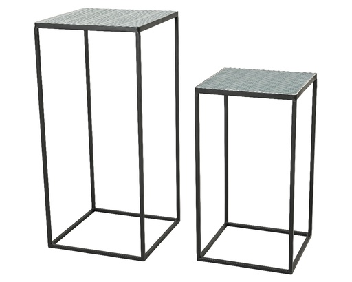 [4-843735] ***RACK MOSAIC STONE BLUE L38.00-W38.00-H82.00cm /L34.00-W34.00-H62.00cm