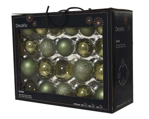 [4-149272] ***BAUBLES GLASS ROSEMARY GREEN dia7.00cm