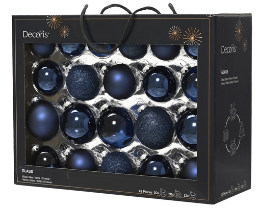 [4-149257] ***BAUBLES GLASS NIGHT BLUE dia7.00cm