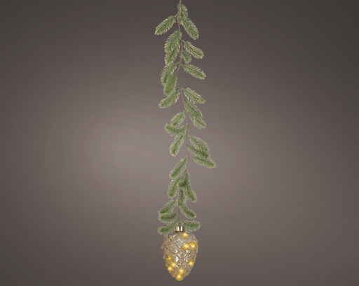 [4-489454] GUIRNALDA DE PIÑAS CON LUCES - AMBER/CLASSIC WARM dia15.00-H21.00cm-15LEDS