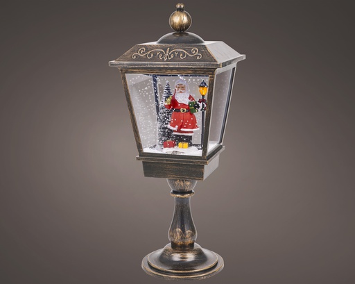 [4-489733] LANTERNE ANCIENNE AVEC DE LA NEIGE ET DE LA LUMIÈRE - L27.00-W27.00-H70.00cm-33L