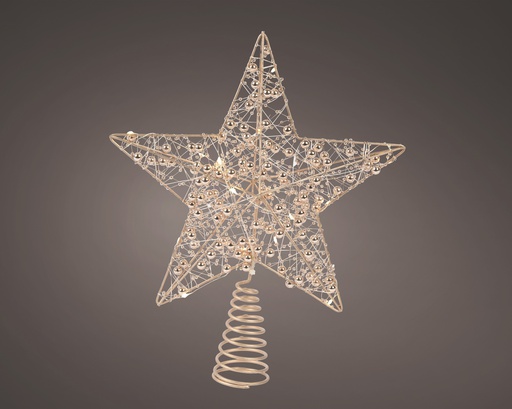 [4-486918] PUNTA ARBOL EN FORMA DE ESTRELLA - CON LUZ - DORADO - /WARM WHITE L6.00-W25.00-H27.00cm-15L