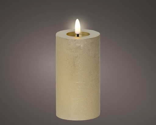 [4-489291] ***LED WICK CANDLE BO INDOOR GOLD/WARM WHITE dia7.00-H15.00cm-1L