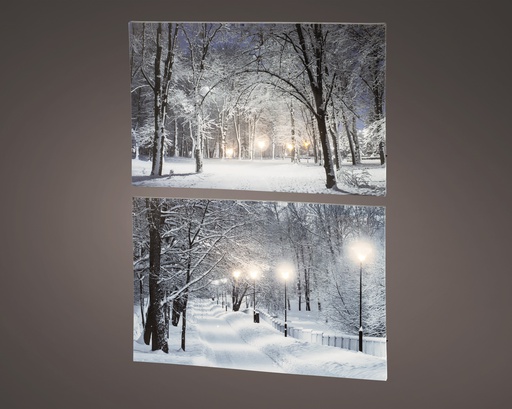[4-485485] CUADRO CON LUCES Y ESCENA NAVIDEÑA - WARM WHITE/COOL WHITE L1.50-W58.00-H38.00cm-6LEDS