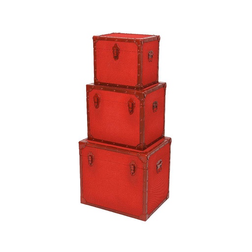 [4-510019] CAJAS TIPO MALETA C/ASAS ROJO 37X48X43CM S/3