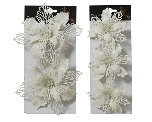 [4-463209] POINSETTIA PLASTICO - WINTER WHITE L2.00-W13.00-H13.00cm
