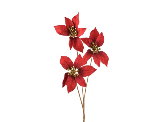 [4-708961] ***POINSETTIA POLYESTER RED L17.00-W10.00-H60.00cm