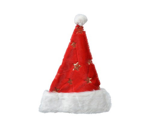 [4-652479] ***SANTA HAT POLYESTER RED/WHITE L0.50-W30.00-H42.00cm