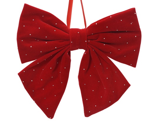 [4-537418] ***BOW POLYESTER VELVET RED L2.00-W19.00-H20.00cm
