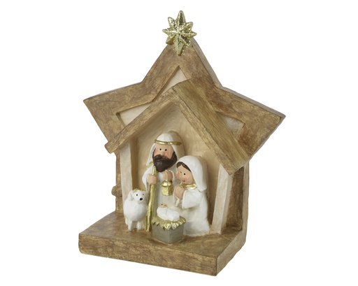 [4-537971] ***NATIVITY POLYRESIN BROWN/COLOUR(S) L6.50-W14.20-H15.40cm