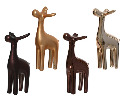 [4-537858] ***DEER PORCELAIN ASSORTED L7.50-W8.40-H16.50cm