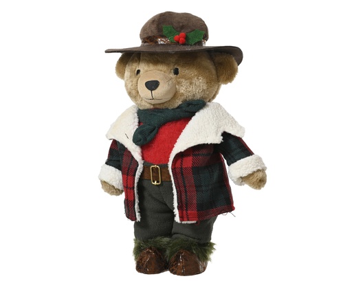 [4-398567] ***BEAR POLYESTER RED/COLOUR(S) L20.00-W25.00-H45.00cm