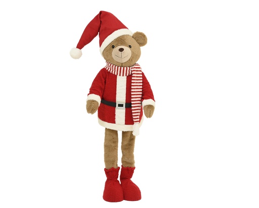[4-537775] OURS EN PELUCHE - ROUGE - L50.00-W26.00-H120.00cm