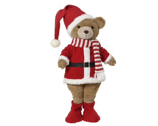 [4-537777] OURS EN PELUCHE - ROUGE - L29.00-W14.00-H51.00cm
