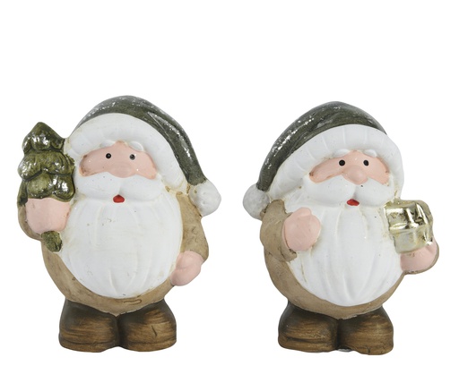 [4-536135] ***SANTA TERRACOTTA GREEN/WHITE L6.00-W5.00-H8.00cm