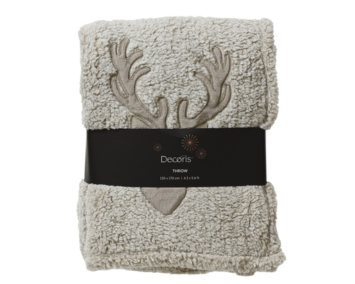 [4-613493] ***THROW POLYESTER BEIGE L130.00-W170.00-H1.00cm