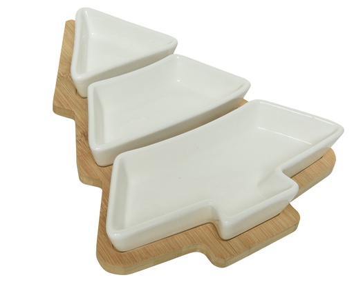 [4-607917] ***TAPAS SET PORCELAIN NATURAL/COLOUR(S) L27.50-W20.00-H3.80cm