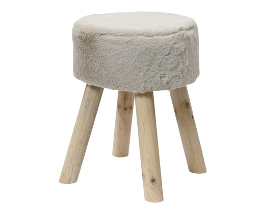 [4-617783] ***STOOL POLYESTER BEIGE dia30.00-H38.00cm