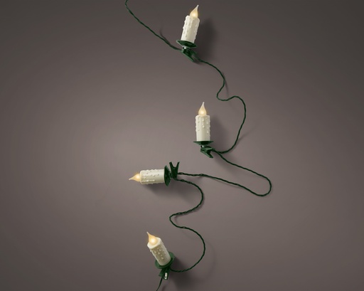 [4-490833] ***LED CANDLE LIGHTS INDOOR GREEN/CLASSIC WARM 1160cm-30L