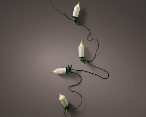 [4-490833] ***LED CANDLE LIGHTS INDOOR GREEN/CLASSIC WARM 1160cm-30L