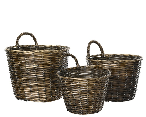 [4-685179] ***TREE BASKET WILLOW NATURAL dia38.00-H30.00cm