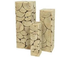 [4-550970] PILLAR PAULOWNIA WOOD L33-W33-H95CM