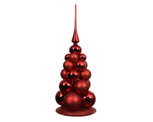 [4-130050] ***BAUBLES GLASS CHRISTMAS RED dia4.00cm