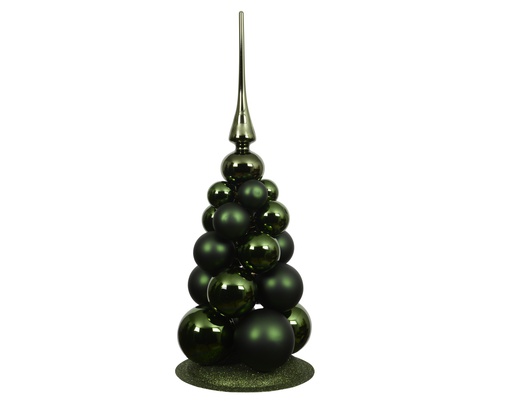 [4-130052] SAPIN EN BOULES DE CRISTAL - VERT SAPIN - dia4.00cm
