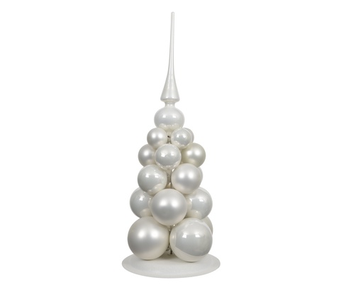 [4-130054] ***BAUBLES GLASS WINTER WHITE dia4.00cm