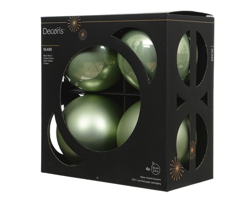 [4-145925] ***BAUBLES GLASS MATCHA GREEN dia10.00cm