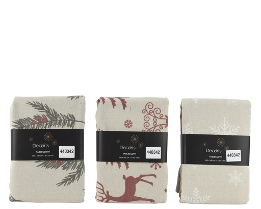 [4-440342] ***TABLECLOTH POLYESTER ASSORTED L180.00-W140.00-H1.00cm